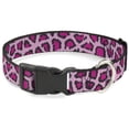 thumbnail image 1 of Buckle-Down Pet Collar, Dog Collar Plastic Buckle, Leopard Close Up Pink, 13 to 17 Inches 1.5 Inch Wide, 1 of 8