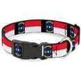 thumbnail image 1 of Buckle-Down Pet Collar, Dog Collar Plastic Buckle, North Carolina Flag Black, 7 to 8.5 Inches 0.5 Inch Wide, 1 of 8