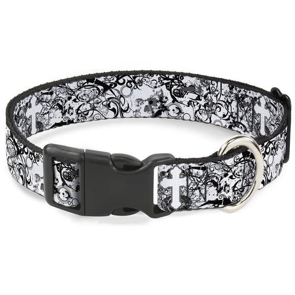 Buckle-Down Pet Collar, Dog Collar Plastic Buckle, Orthodox Chaos, 9.5 to 13 Inches 1.0 Inch Wide