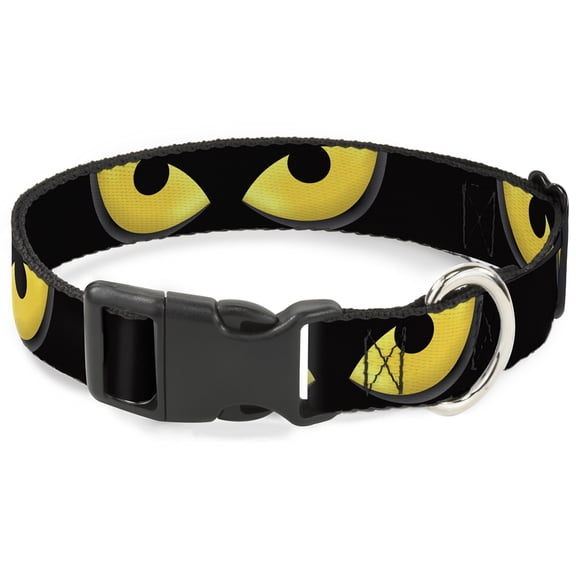 Buckle-Down Pet Collar, Dog Collar Plastic Buckle, Owl Eyes, 8.5 to 12 Inches 0.5 Inch Wide