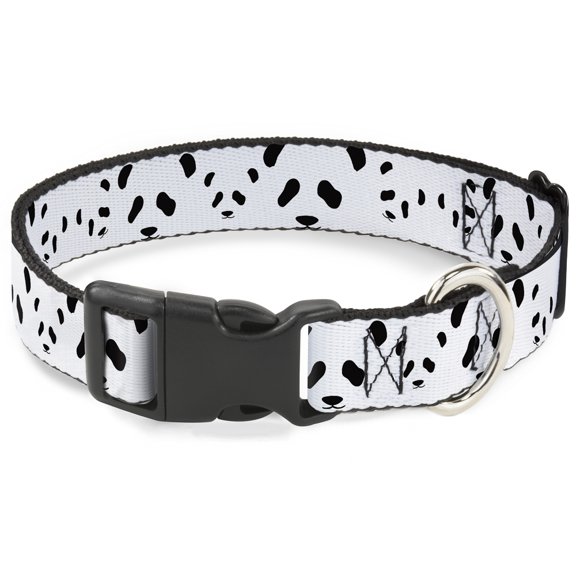 Buckle-Down Pet Collar, Dog Collar Plastic Buckle, Panda Bear Spots, 11 to 16.5 Inches 1.0 Inch Wide