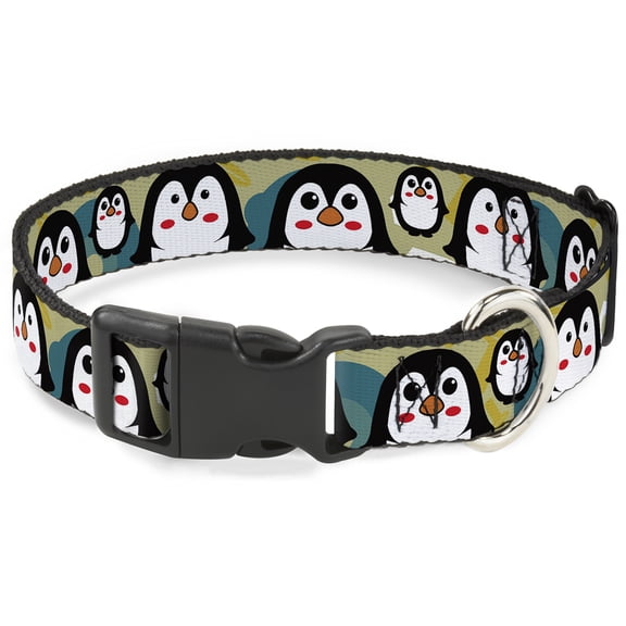 Buckle-Down Pet Collar, Dog Collar Plastic Buckle, Penguin Cartoon, 8.5 to 12 Inches 0.5 Inch Wide