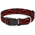thumbnail image 1 of Buckle-Down Pet Collar, Dog Collar Plastic Buckle, Rising Sun Red Black, 13 to 17 Inches 1.5 Inch Wide, 1 of 8