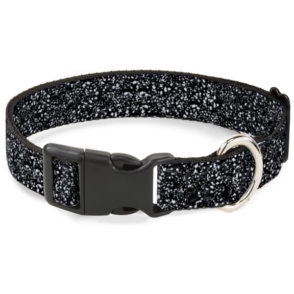 Buckle-Down Pet Collar, Dog Collar Plastic Buckle, Speckle Black White, 20 to 31 Inches 1.5 Inch Wide