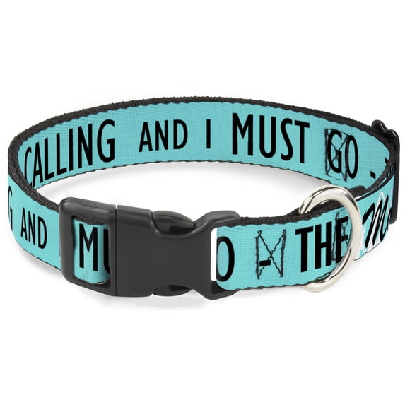 Buckle-Down Pet Collar, Dog Collar Plastic Buckle, The Mountains Are Calling And I Must Go Mountains Outline, 9.5 to 13 Inches 1.0 Inch Wide
