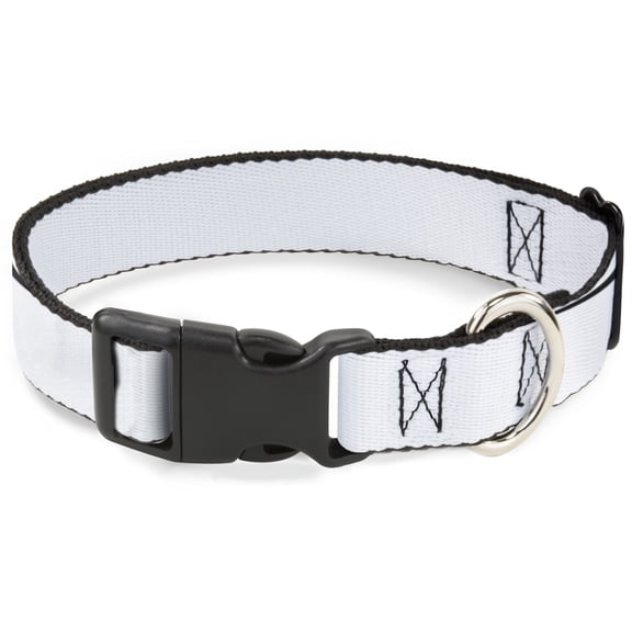 Buckle-Down Pet Collar, Dog Collar Plastic Buckle, White, 15 to 24 Inches 1.0 Inch Wide