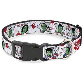 Buckle-Down Pet Collar, Dog Collar Plastic Buckle, Zombie Chomp, 8.5 to 12 Inches 0.5 Inch Wide