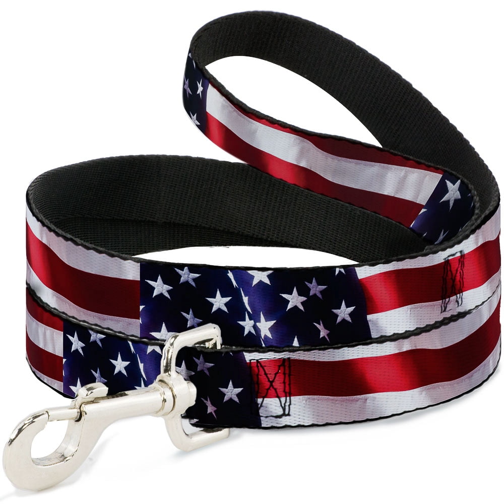 Buckle-Down Pet Leash, Dog Leash, American Flag Vivid Close Up, 6 Feet Long 1.0 Inch Wide