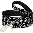 thumbnail image 1 of Buckle-Down Pet Leash - Butterfly Garden Black White, 1 of 1