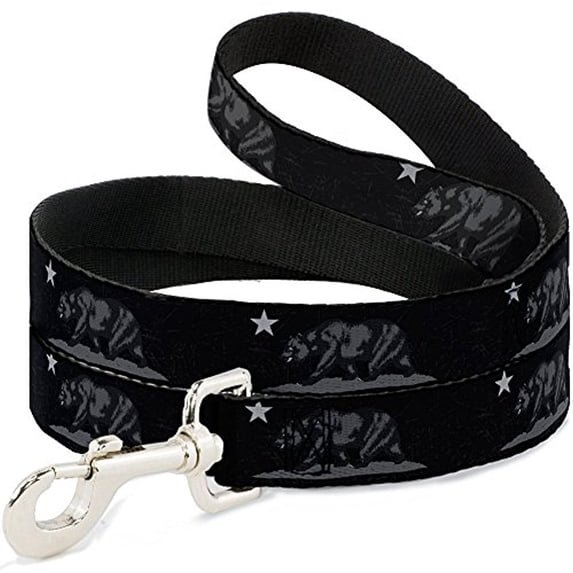 buckle-down pet leash - cali bear black grays - 4 feet long - 1 2" wide