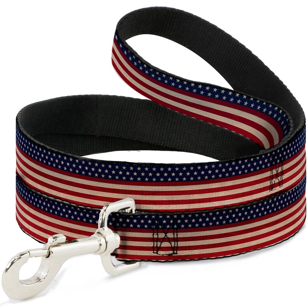Buckle-Down Pet Leash, Dog Leash, American Flag Stripe, 6 Feet Long 1.0 Inch Wide