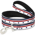 thumbnail image 1 of Buckle-Down Pet Leash, Dog Leash, Americana Stars Stripes White Blue Red, 4 Feet Long 1.0 Inch Wide, 1 of 6
