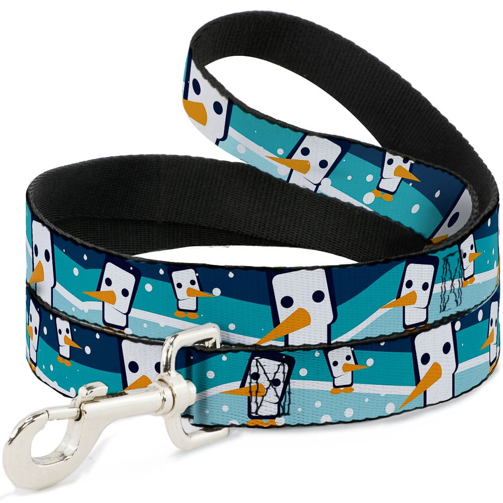 Buckle-Down Pet Leash, Dog Leash, Block Penguins Navy, 6 Feet Long 1.0 Inch Wide