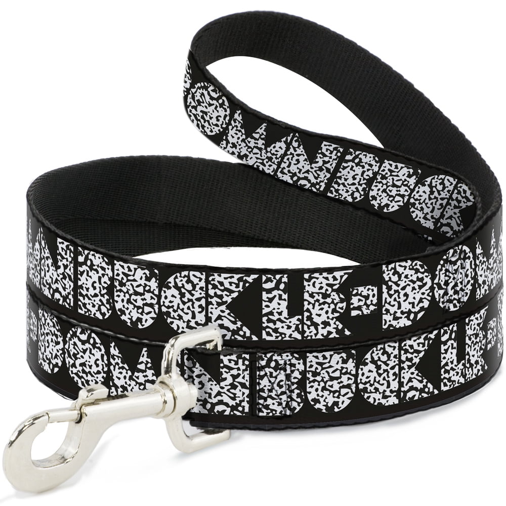 Buckle-Down Pet Leash, Dog Leash, Buckle Down Shapes Black Camo White Black, 6 Feet Long 1.0 Inch Wide