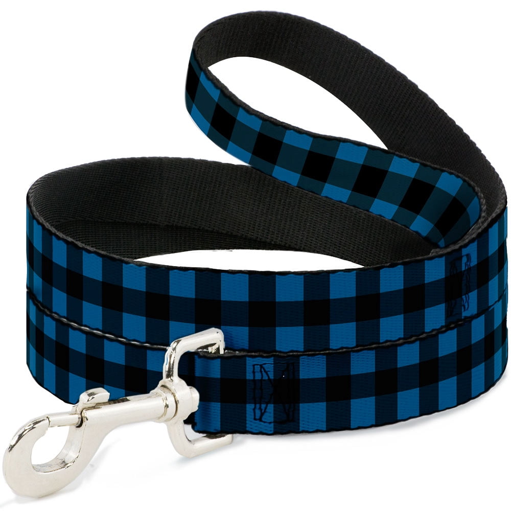 Buckle-Down Pet Leash, Dog Leash, Buffalo Plaid Black Turquoise, 6 Feet Long 1.0 Inch Wide