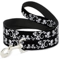 thumbnail image 1 of Buckle-Down Pet Leash, Dog Leash, Butterfly Garden Black White, 4 Feet Long 1.0 Inch Wide, 1 of 3