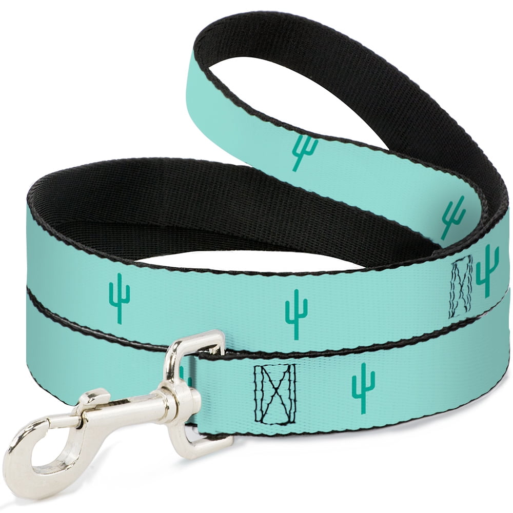Buckle-Down Pet Leash, Dog Leash, Cacti Aqua Blues, 6 Feet Long 1.0 Inch Wide