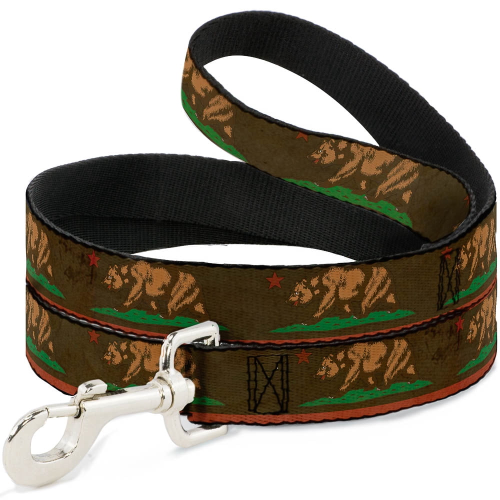 Buckle-Down Pet Leash, Dog Leash, California Flag Weathered Browns, 6 Feet Long 1.0 Inch Wide