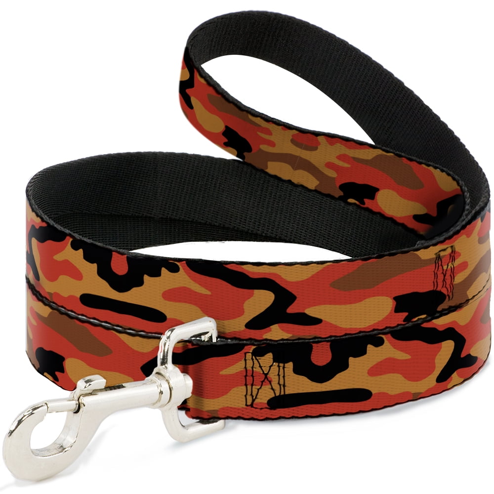 Buckle-Down Pet Leash, Dog Leash, Camo Oranges Black, 6 Feet Long 1.0 Inch Wide