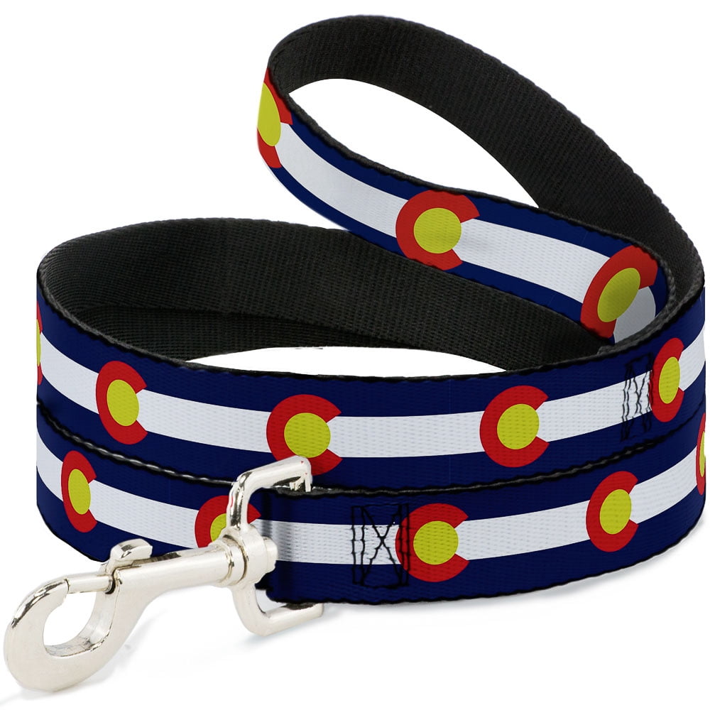 Buckle-Down Pet Leash, Dog Leash, Colorado Flags Repeat, 6 Feet Long 1.0 Inch Wide