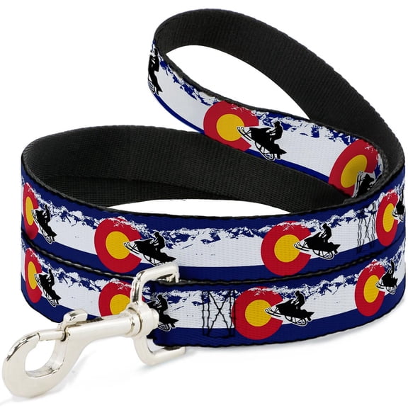 Buckle-Down Pet Leash, Dog Leash, Colorado Snowmobiler Mountains, 4 Feet Long 1.0 Inch Wide
