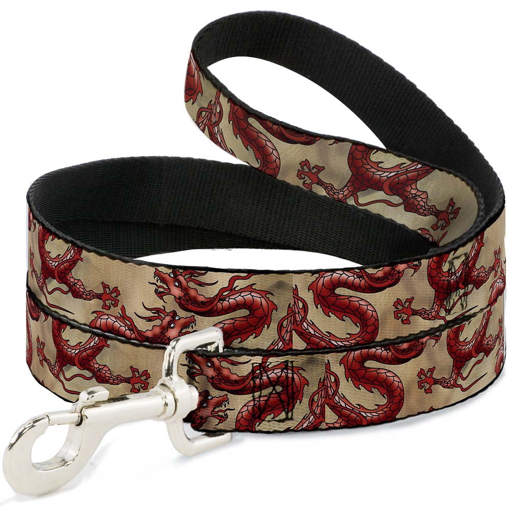 Buckle-Down Pet Leash, Dog Leash, Dragons Tan, 6 Feet Long 1.0 Inch Wide