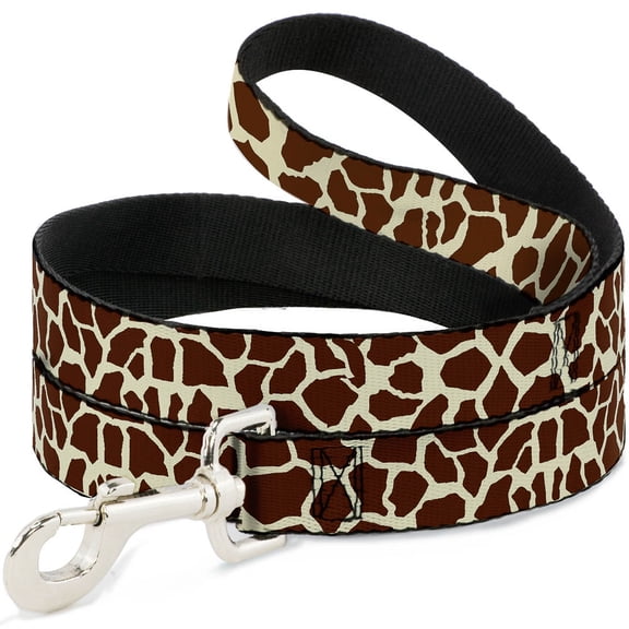 Buckle-Down Pet Leash, Dog Leash, Giraffe Spots Cream Brown, 4 Feet Long 1.0 Inch Wide