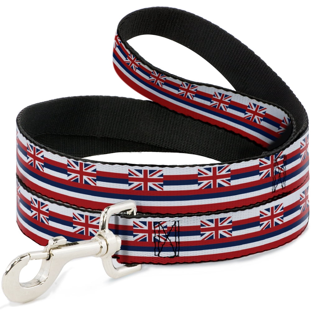 Buckle-Down Pet Leash, Dog Leash, Hawaii Flag Continuous Repeat, 6 Feet Long 1.0 Inch Wide