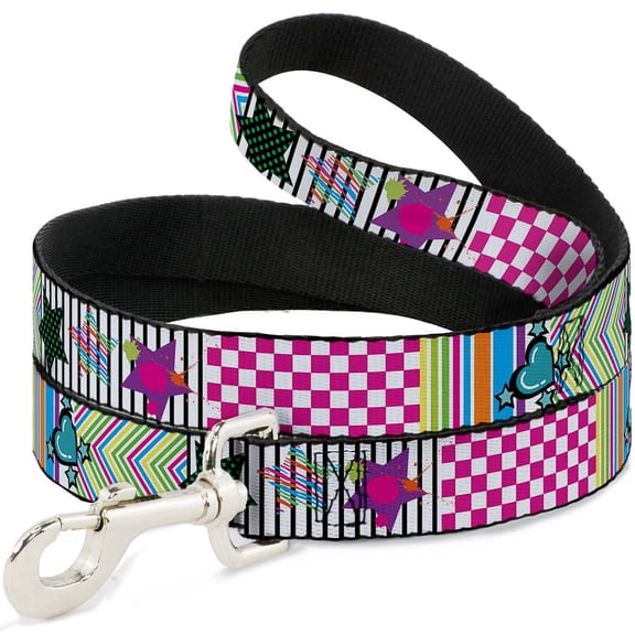 Buckle-Down Pet Leash, Dog Leash, Icons Patterns, 4 Feet Long 1.0 Inch Wide