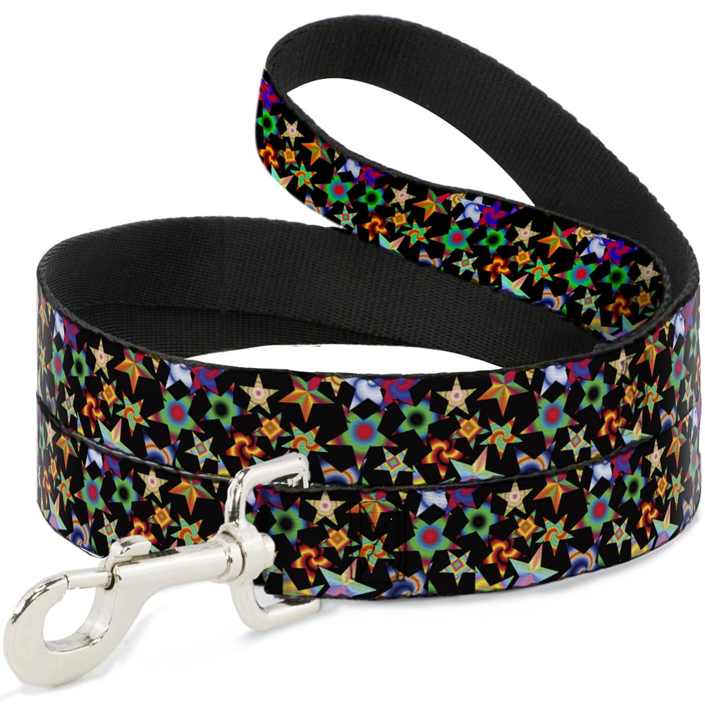 Buckle-Down Pet Leash, Dog Leash, Kaleidostarz, 6 Feet Long 1.0 Inch Wide