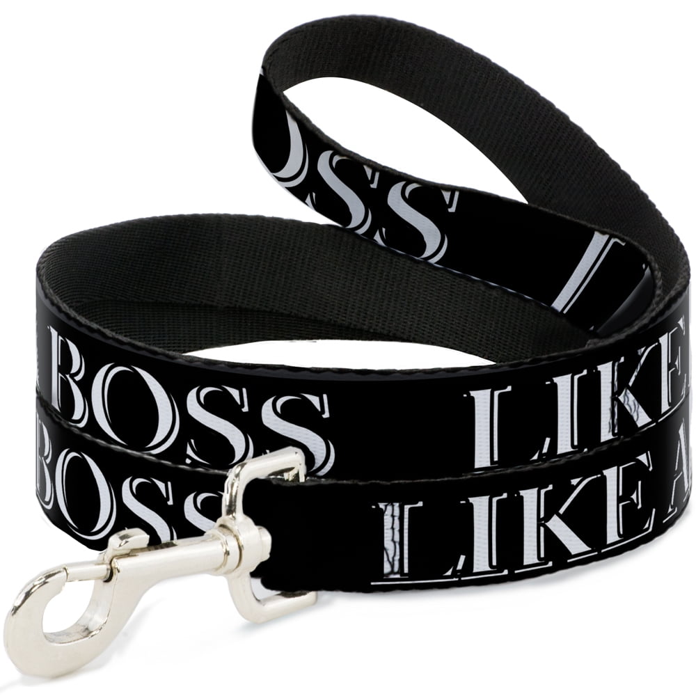 Buckle-Down Pet Leash, Dog Leash, Like A Boss Black Red, 6 Feet Long 1.0 Inch Wide