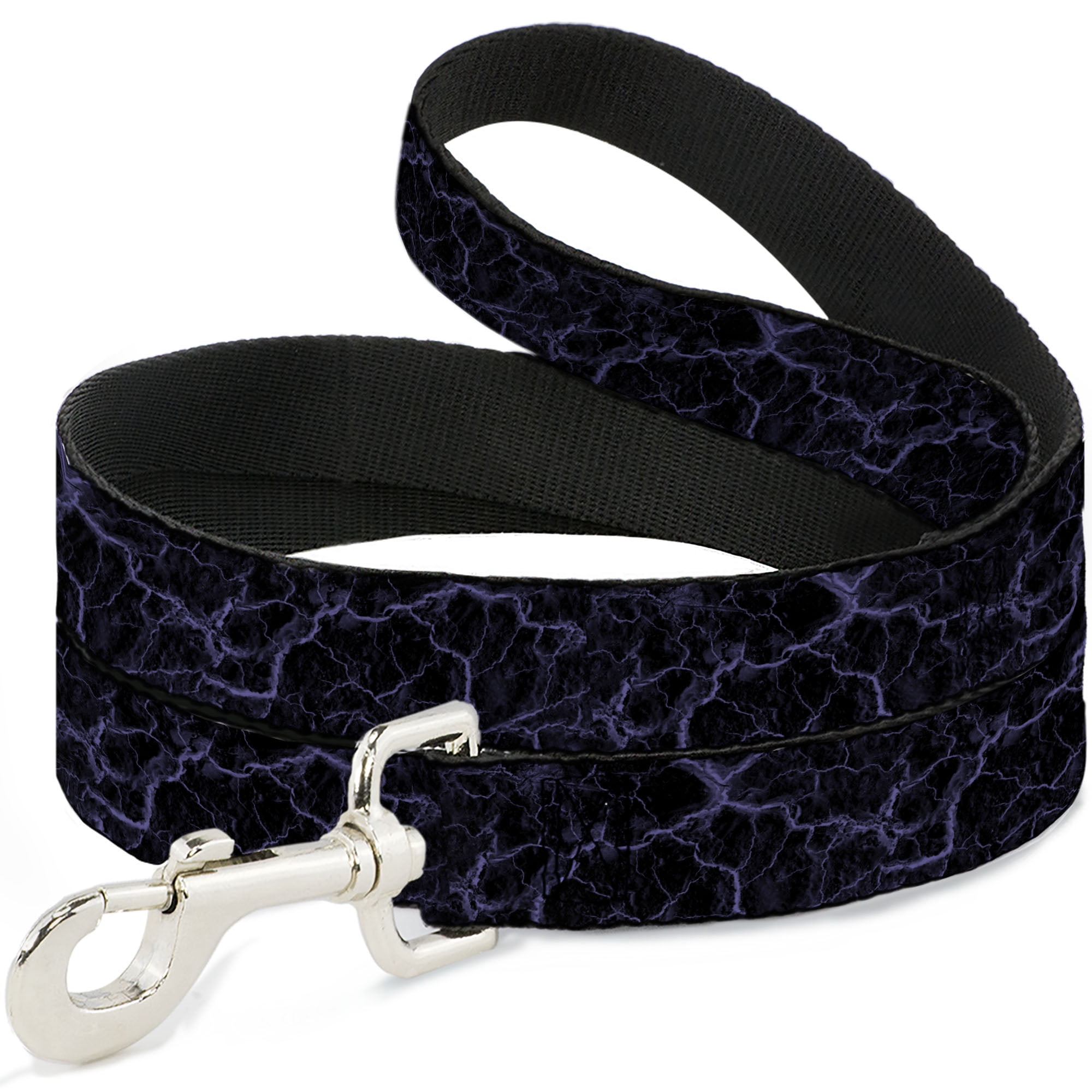 Buckle-Down Pet Leash, Dog Leash, Marble Black Purple, 6 Feet Long 1.0 Inch Wide