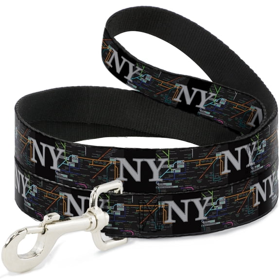 Buckle-Down Pet Leash, Dog Leash, New York Subway, 4 Feet Long 1.0 Inch Wide