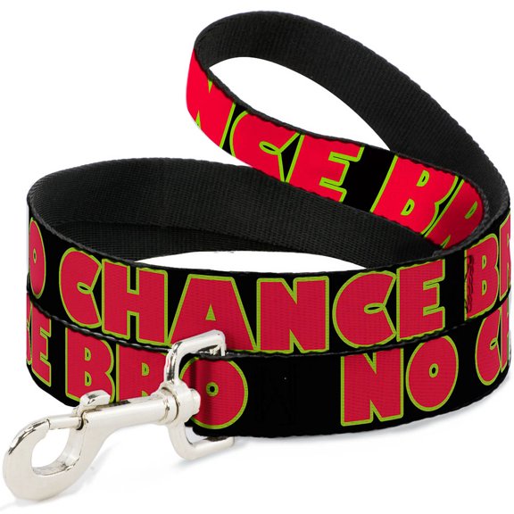 Buckle-Down Pet Leash, Dog Leash, No Chance Bro Black Yellow Red, 4 Feet Long 1.0 Inch Wide