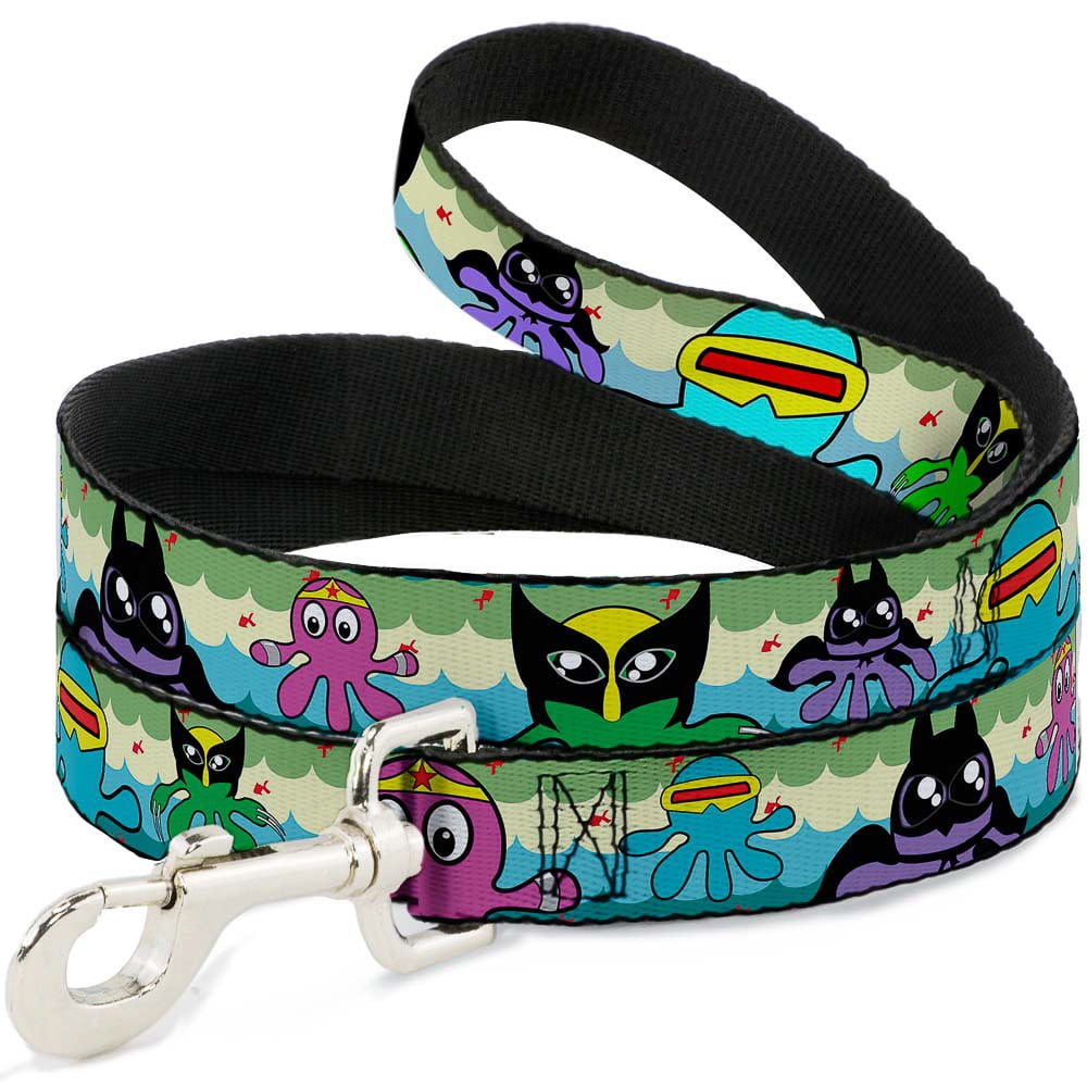 Buckle-Down Pet Leash, Dog Leash, Octopus Superhero Cartoon, 6 Feet Long 1.0 Inch Wide