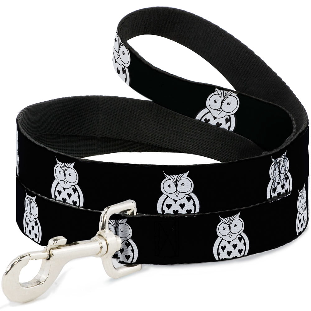 Buckle-Down Pet Leash, Dog Leash, Owls Black Whit, 6 Feet Long 1.0 Inch Wide