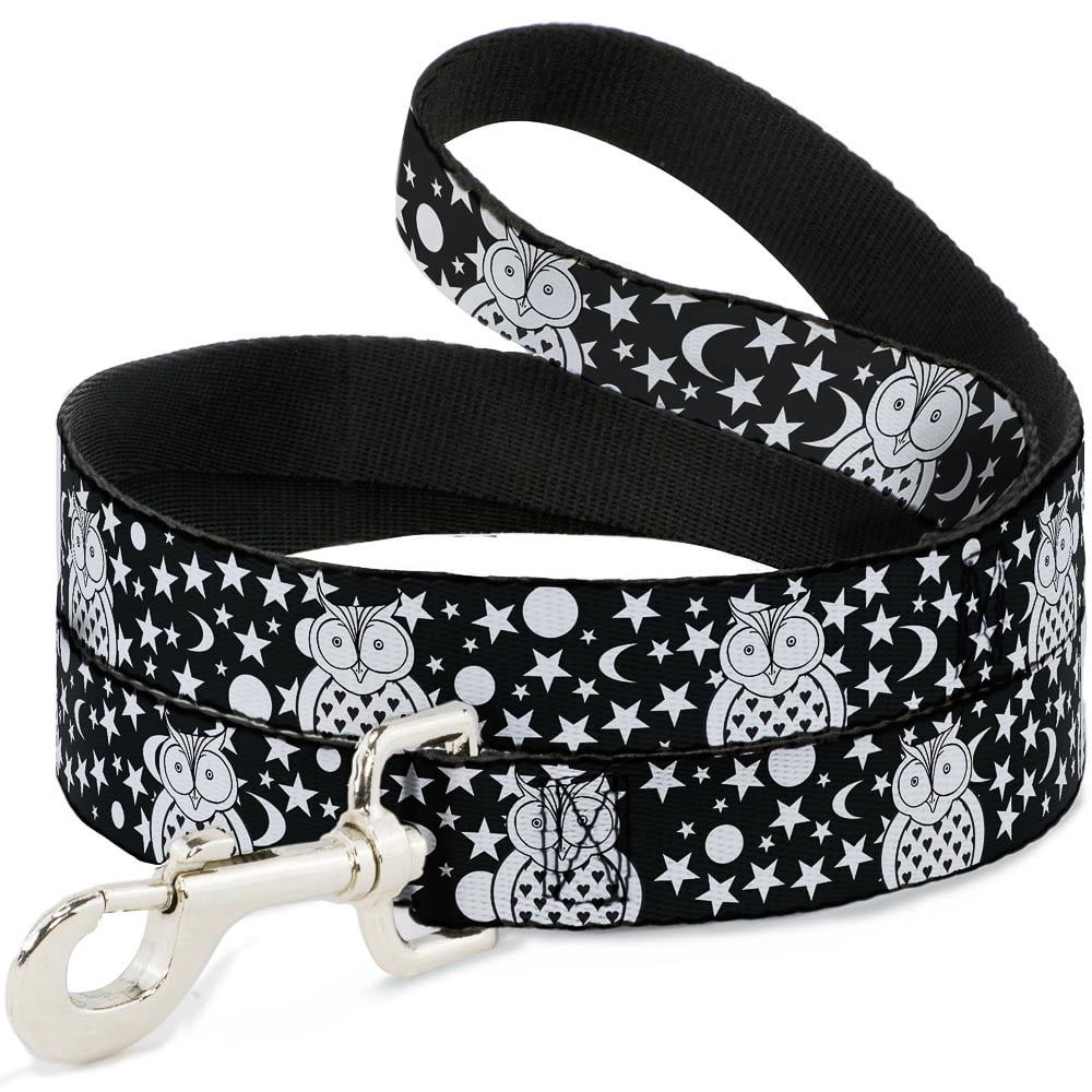 Buckle-Down Pet Leash, Dog Leash, Owls Black White, 6 Feet Long 1.0 Inch Wide