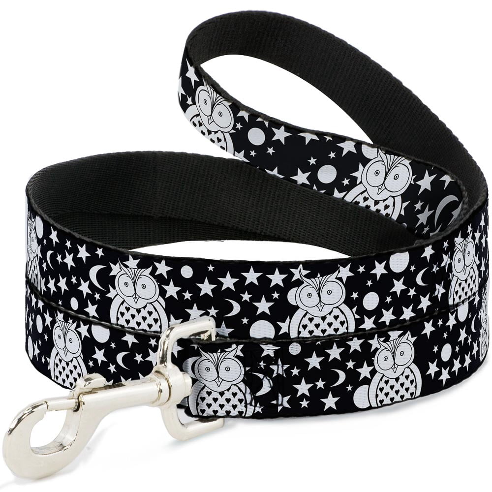 Buckle-Down Pet Leash, Dog Leash, Owls Black White, 6 Feet Long 1.0 Inch Wide