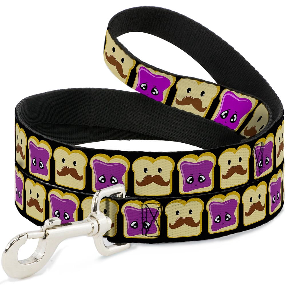 Buckle-Down Pet Leash, Dog Leash, Peanut Butter Mustache Jelly, 6 Feet Long 1.0 Inch Wide