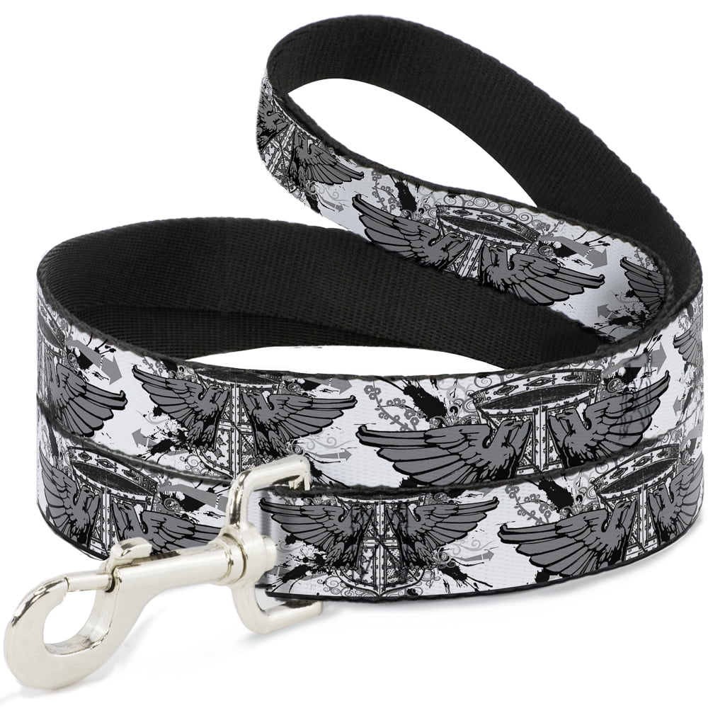 Buckle-Down Pet Leash, Dog Leash, Phoenix Shield White, 6 Feet Long 1.0 Inch Wide