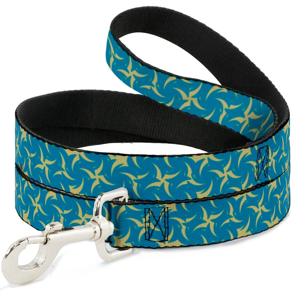 Buckle-Down Pet Leash, Dog Leash, Pinwheel Plumes Beige Turquoise, 6 Feet Long 1.0 Inch Wide