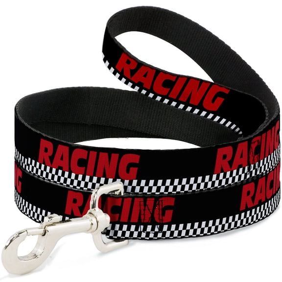 Buckle-Down Pet Leash, Dog Leash, Racing Checker Black White Red, 6 Feet Long 1.0 Inch Wide