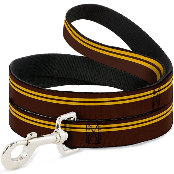 Buckle-Down Pet Leash, Dog Leash, Racing Stripe Brown Gold, 4 Feet Long 1.0 Inch Wide