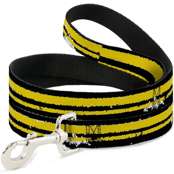 Buckle-Down Pet Leash, Dog Leash, Racing Stripe Weathered Black Yellow, 4 Feet Long 1.0 Inch Wide
