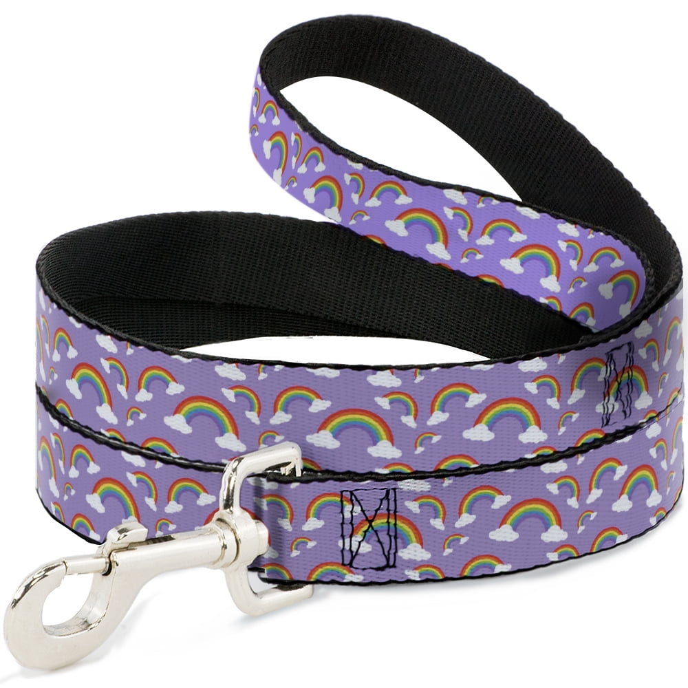 Buckle-Down Pet Leash, Dog Leash, Rainbows Scattered Lavender, 6 Feet Long 1.0 Inch Wide