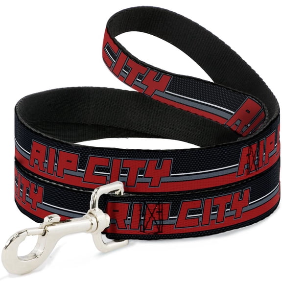 Buckle-Down Pet Leash, Dog Leash, Rip City Stripe Mesh Black Gray Red, 6 Feet Long 1.0 Inch Wide
