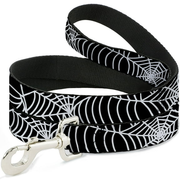 Buckle-Down Pet Leash, Dog Leash, Spider Webs Black White, 4 Feet Long 1.0 Inch Wide