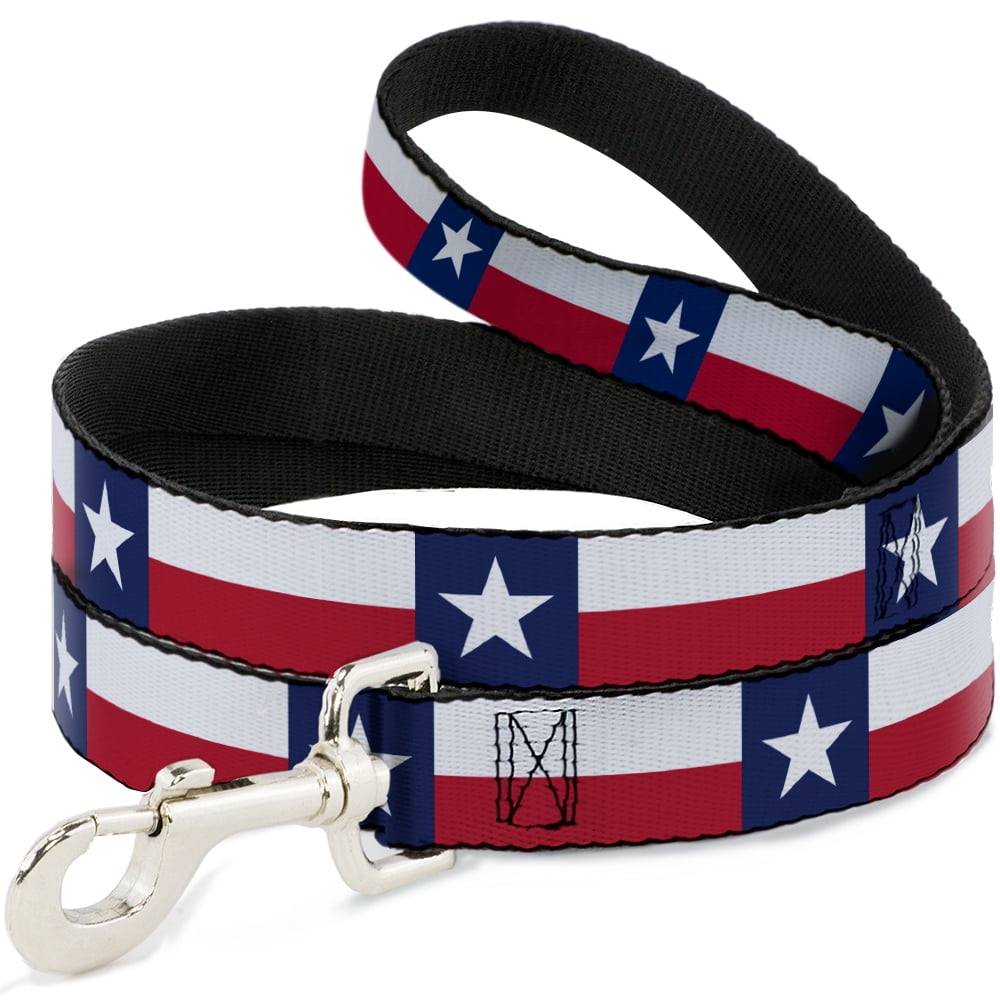 Buckle-Down Pet Leash, Dog Leash, Texas Flag Continuous Repeat, 6 Feet Long 1.0 Inch Wide