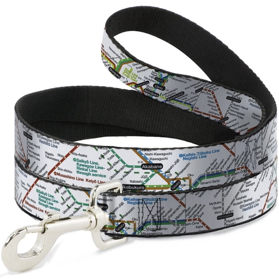 Buckle-Down Pet Leash, Dog Leash, Tokyo Subway, 4 Feet Long 1.0 Inch Wide