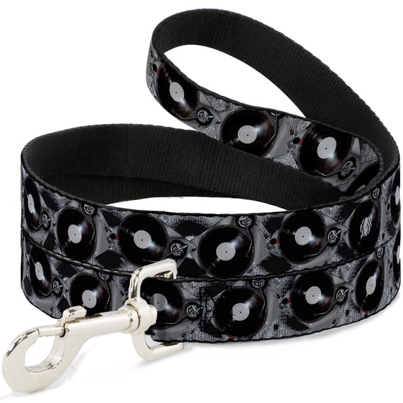 Buckle-Down Pet Leash, Dog Leash, Turntables, 4 Feet Long 1.0 Inch Wide